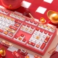 God of Wealth 104+12 Clear PC+PBT Dye-subbed Pudding Jelly Keycaps Set ASA Profile Mechanical Keyboard